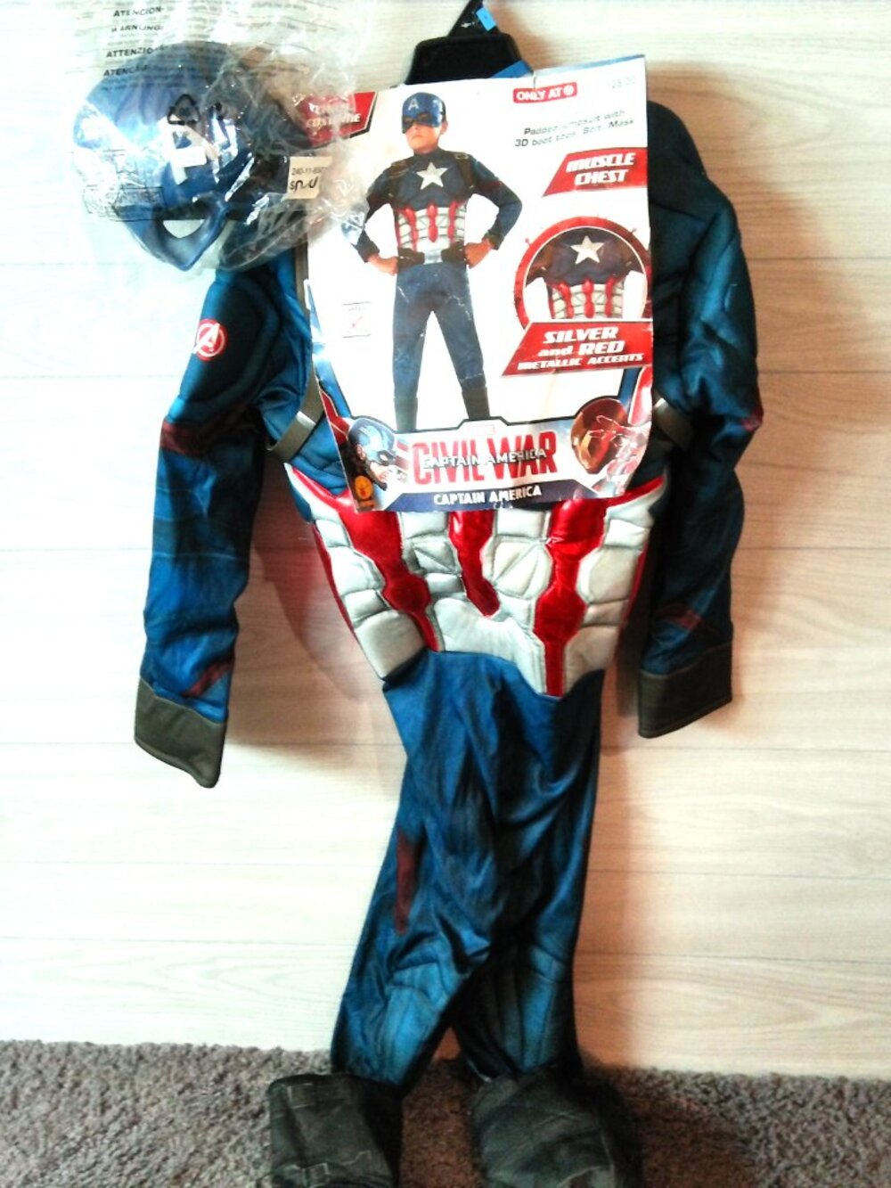 Halloween Costume Captain America Civil War Size Large (10-12) w/Mask NEW Rubies - Picture 2 of 6